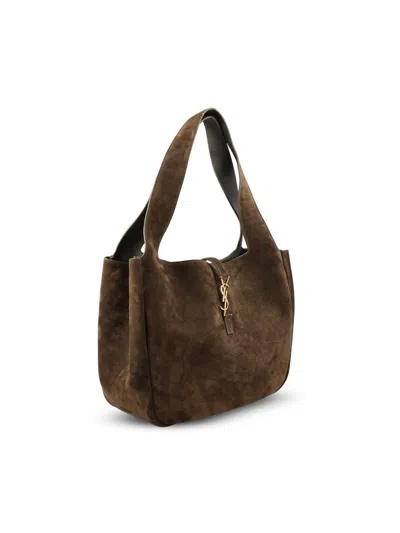 Saint Laurent Le 5 A 7 Bea Suede Tote Bag In Brown