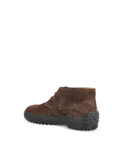 Tod's Winter Gommino Desert Boots In Suede In Brown