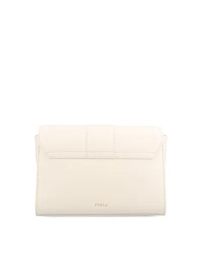 Furla Urban S Cream Leather Crossbody Bag In White
