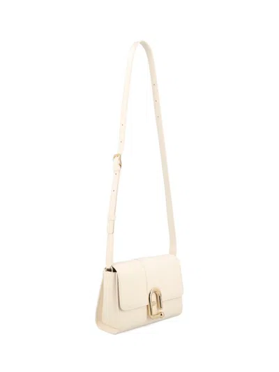 Furla Urban S Cream Leather Crossbody Bag In White