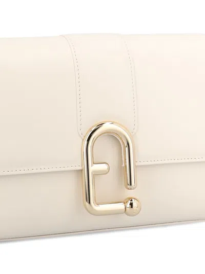 Furla Urban S Cream Leather Crossbody Bag In White