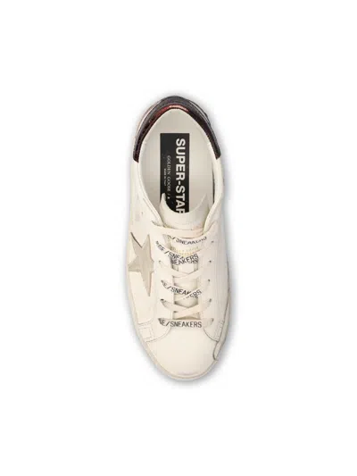 Golden Goose Women 'super-star' White Low Top Sneakers With Embossed Logo And Contrasting Heel In Le In White