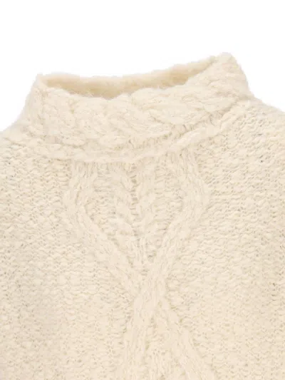 Isabel Marant Romane Irish Funnel-neck Alpaca Sweater In Neutral