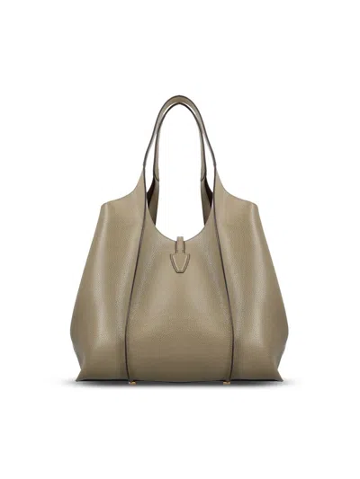 Tod's T Timeless Medium Tote In Gray