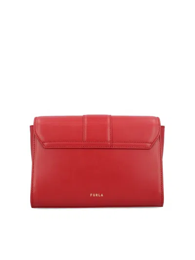 Furla Samll Urban Clasp-detail Leather Satchel In Red