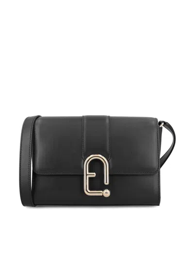 Furla Small Urban Leather Crossbody Bag In Black