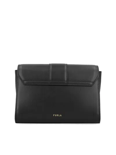 Furla Small Urban Leather Crossbody Bag In Black