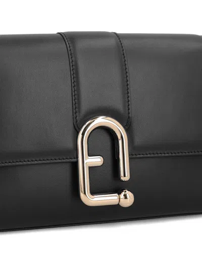 Furla Small Urban Leather Crossbody Bag In Black