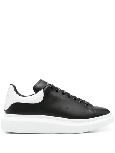 Alexander Mcqueen Black Low Top Sneakers With Chunky Sole And Contrasting Heel In Leather Man In Black