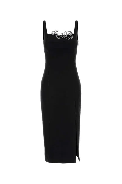 Blumarine Emb Cadi Crepe Dress 2a718a N0990 In Black