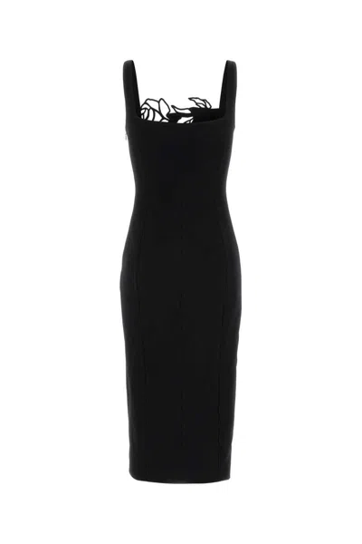 Blumarine Emb Cadi Crepe Dress 2a718a N0990 In Black