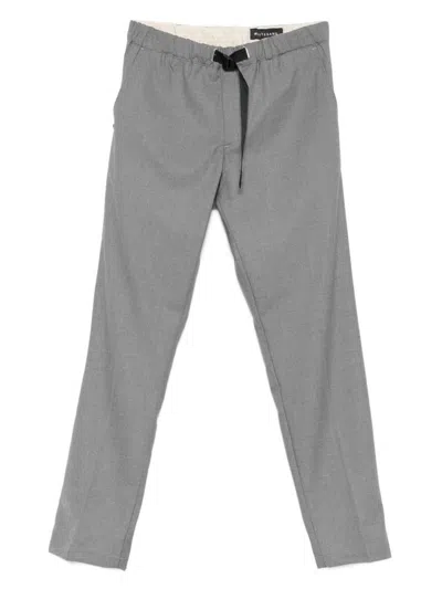 White Sand Drawstring-waist Trousers In Gray