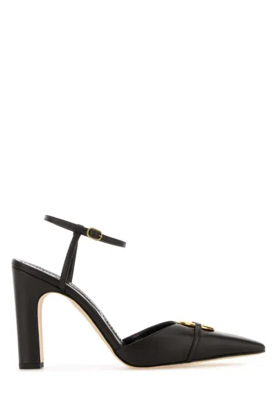 Manolo Blahnik Dark Brown Leather Querelle Pumps In Brown