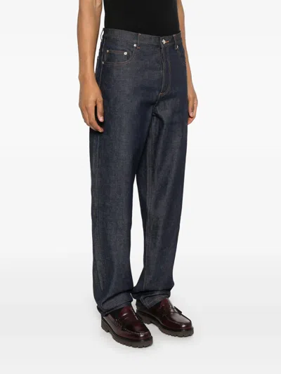 Apc Wide Leg Unisex Jeans In Japanese Denim In Blue