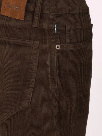 Tom Ford 12 Waves Cord Slim Fit Jeans Brown In Brown