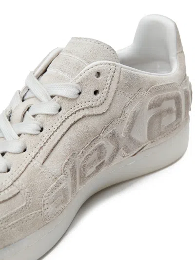 Alexander Wang White Leather Lex Sneakers In Brown
