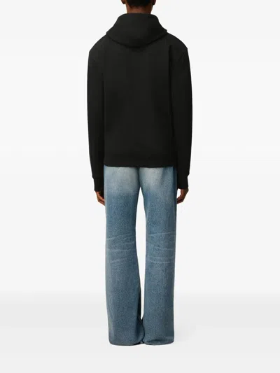 Ami Alexandre Mattiussi Ami Black Cotton Hoodie With Embroidered Logo And Functional Pockets In Black