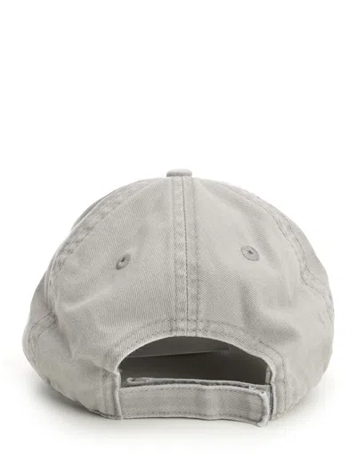Attico Logo Embroidered Distressed Cap In Gray