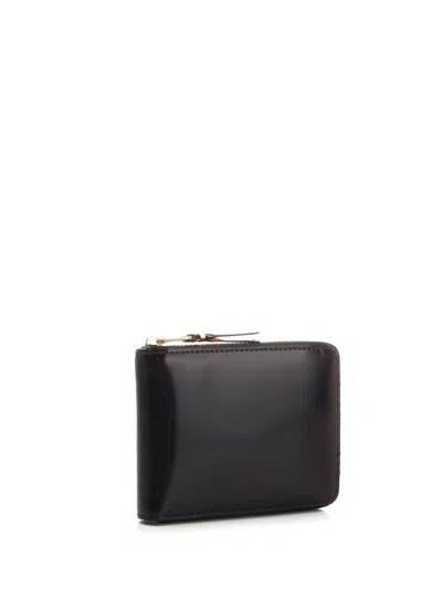 Comme Des Garçons Black Leather Wallet Wallets Gold
