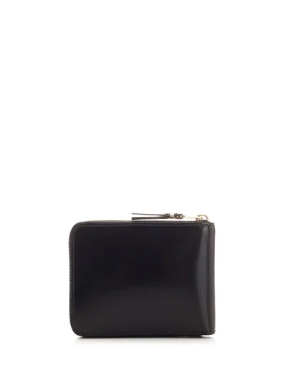 Comme Des Garçons Black Leather Wallet Wallets Gold