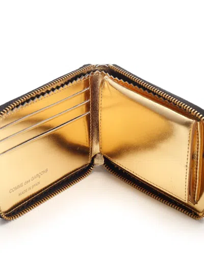 Comme Des Garçons Black Leather Wallet Wallets Gold