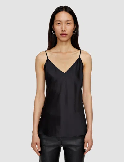 Joseph Womens Black Clea V-neck Spaghetti-strap Silk Top In Black