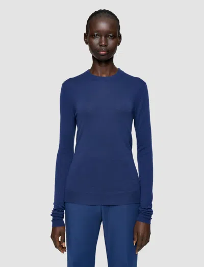 Joseph Cashair Round Neck Jumper In Blue