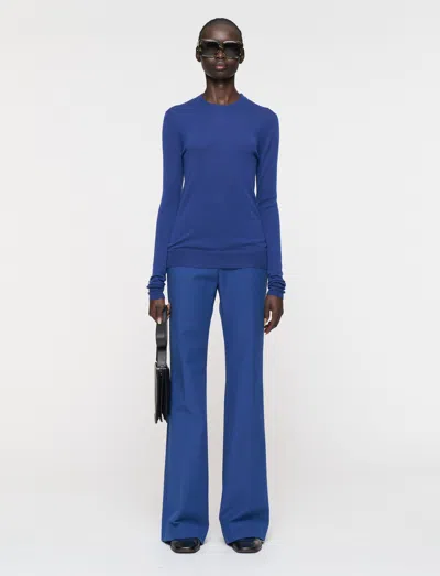 Joseph Cashair Round Neck Jumper In Blue
