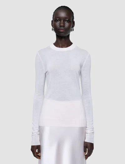 Joseph Cashair Round Neck Jumper In White