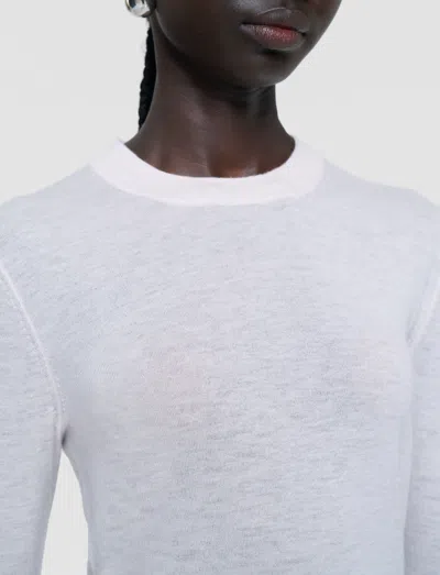 Joseph Cashair Round Neck Jumper In White