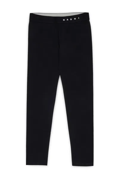 Marni Logoed Elastic Leggings Pants In Black