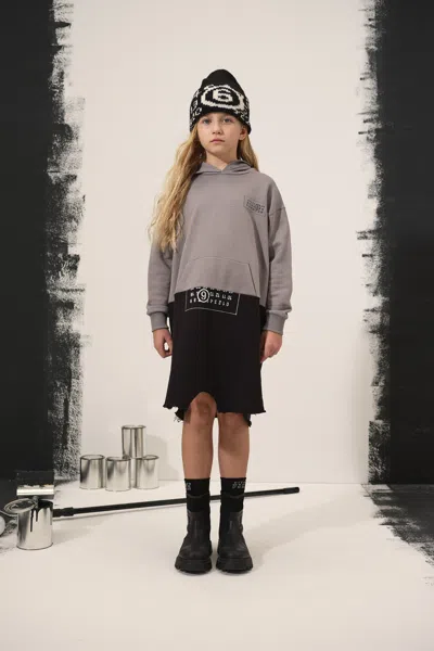 Mm6 Maison Margiela Two-color Re-cut Sweatshirt Maxi Dress In Gray