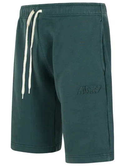Autry Bermuda Shorts Elastic Waistband In Green