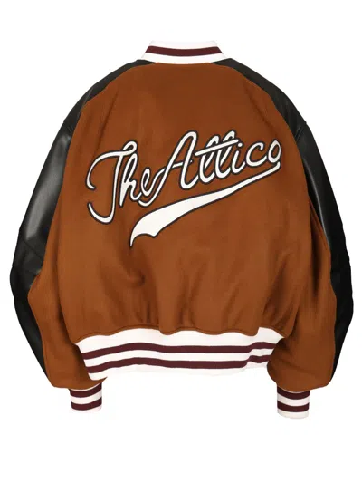 Attico Bomber Jacket Jackets Multicolor In Brown