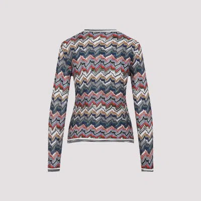 Missoni Womens Multicolor Tones Chevron V-neck Knit Cardigan In Multi