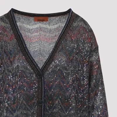 Missoni Zigzag Pattern Cardigan Sweaters And Cardigans Multicolor In Black