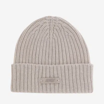 Autry Wool Beanie With Logo In Neutral