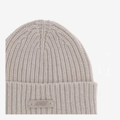 Autry Wool Beanie With Logo In Neutral
