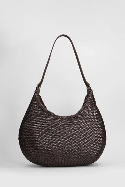 Dragon Diffusion Luna Mezza Woven Leather Shoulder Bag In Brown