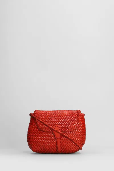 Dragon Diffusion Mini City Bag Shoulder Bag In Orange Leather In Red