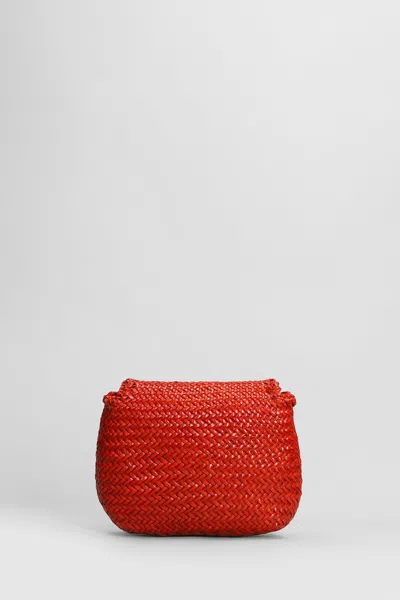 Dragon Diffusion Mini City Bag Shoulder Bag In Orange Leather In Red