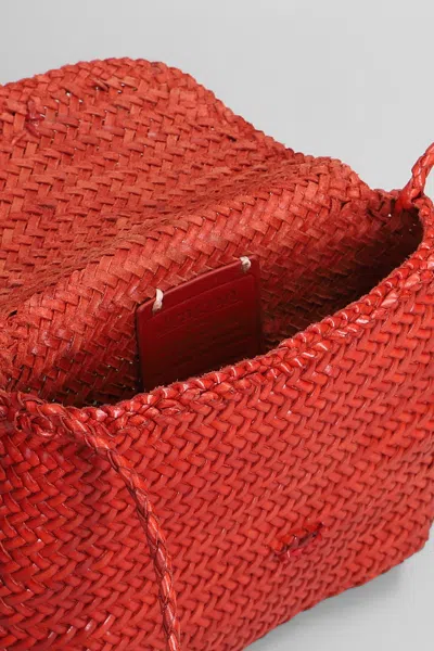 Dragon Diffusion Mini City Bag Shoulder Bag In Orange Leather In Red