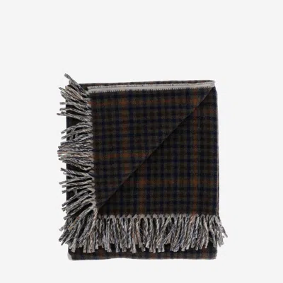 Autry Fringed Wool Blanket In Brown