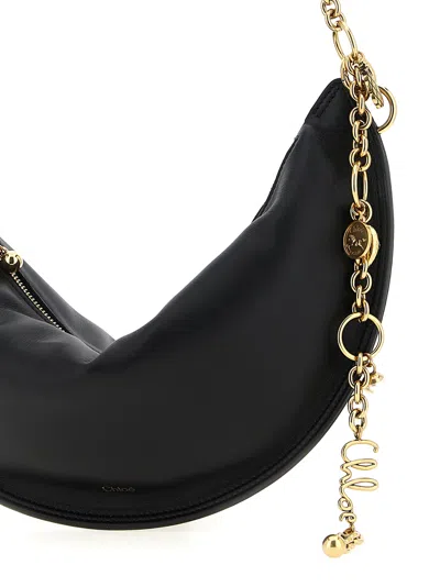Chloé Icons Crescent-shaped Chain Shoulder Bag In Black