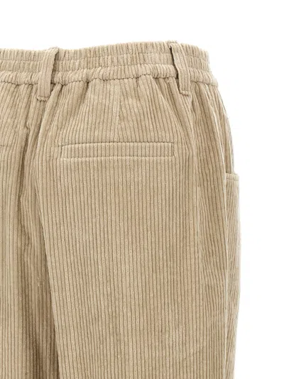 Brunello Cucinelli Corduroy Trousers Pants Beige In Brown