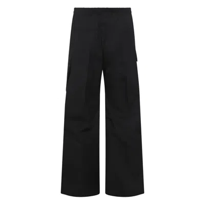 Rick Owens Mens Black Cargobelas Multi-pockets Wide-leg Relaxed-fit Stretch-cotton Trousers In Black