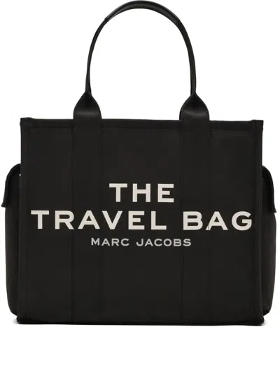 Marc Jacobs The Large Canvas Travel Tote Bag In Black