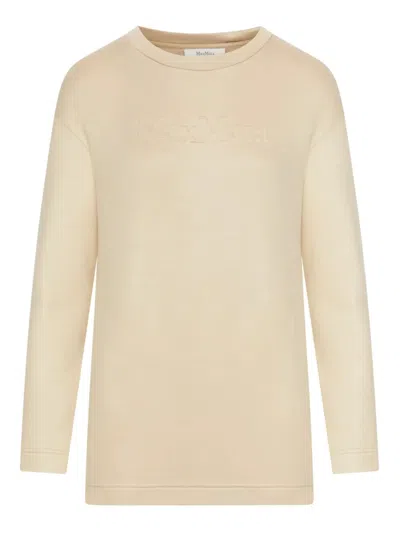 Max Mara Logo-embossed Sweatshirt In Sand