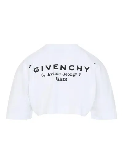 Givenchy Cropped Fit T-shirt In Cotton With Stamp Print Clothing