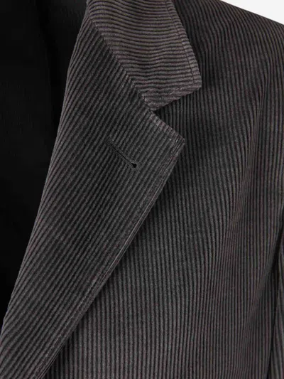 Canali Corduroy Patch-pocket Shirt Jacket In Gray